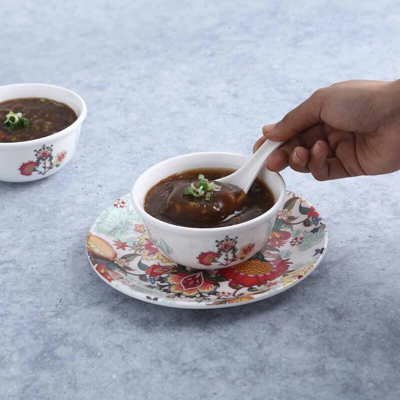 Venice Soup Bowl with Spoon - Red (Set of 6) - Image 2