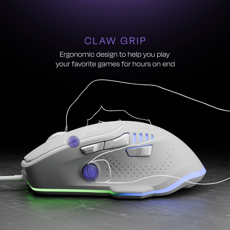 Hawk White Gaming Mouse - Image 4