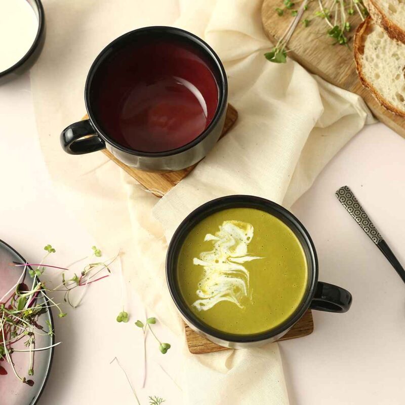 Teramo Red Glaze Soup Mug Set of 2 - Image 3