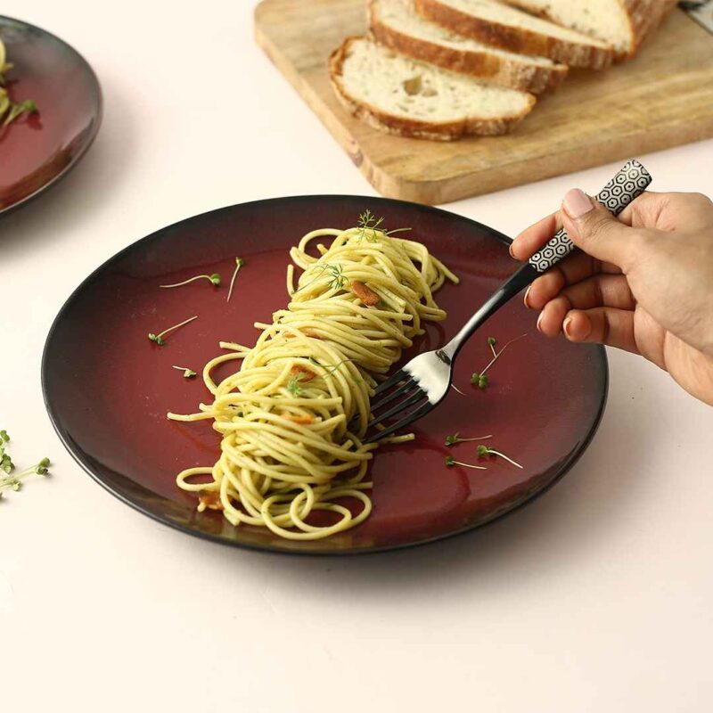 Teramo Red Glaze Dinner Plates Set of 2 - Image 3