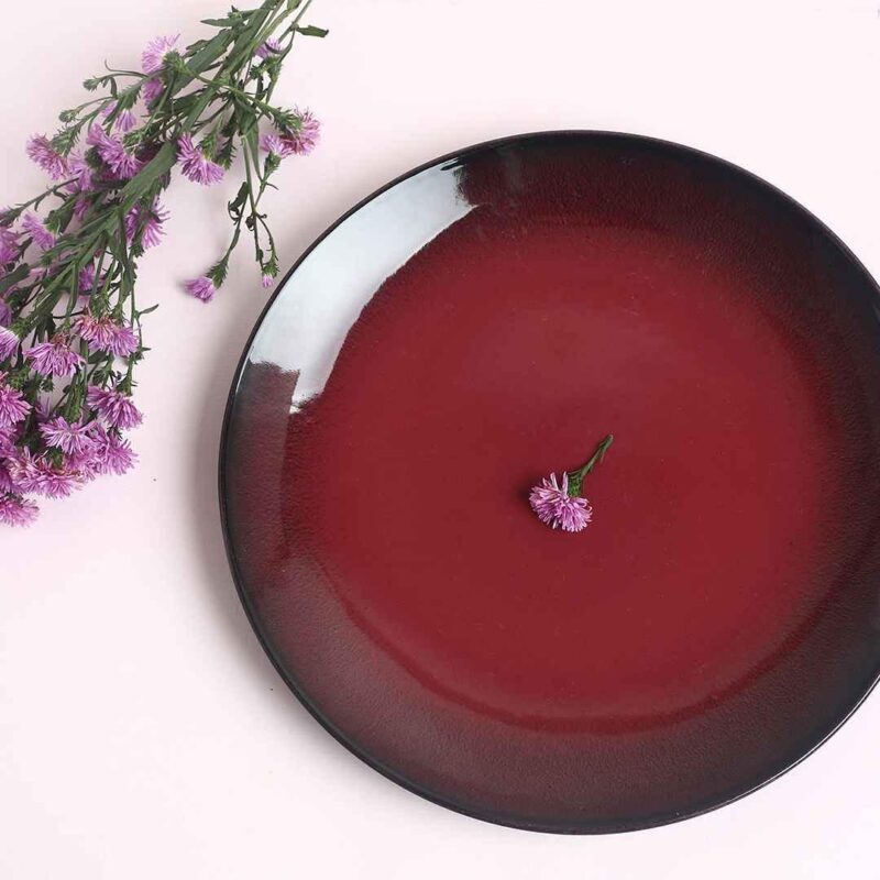 Teramo Red Glaze Dinner Plates Set of 2 - Image 4