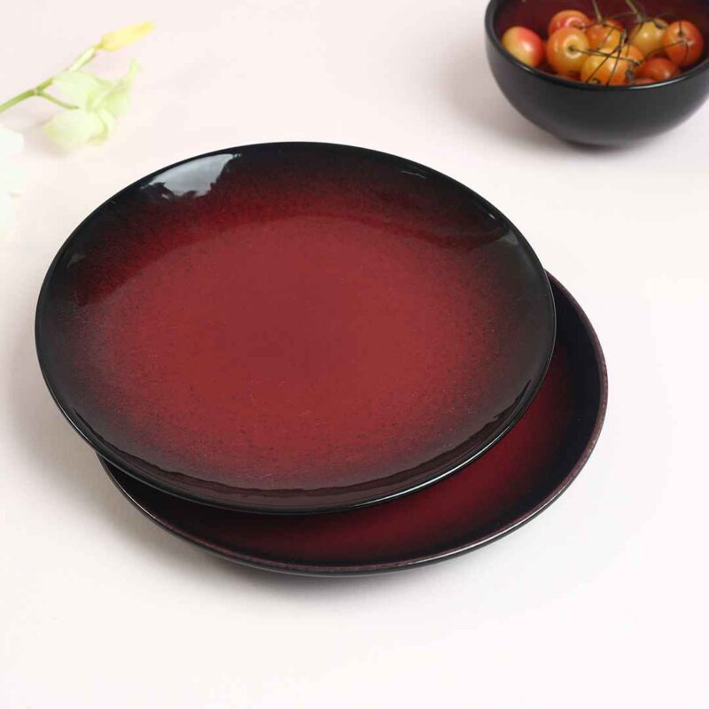 Teramo Red Glaze Quarter Plates Set of 2 - Image 4