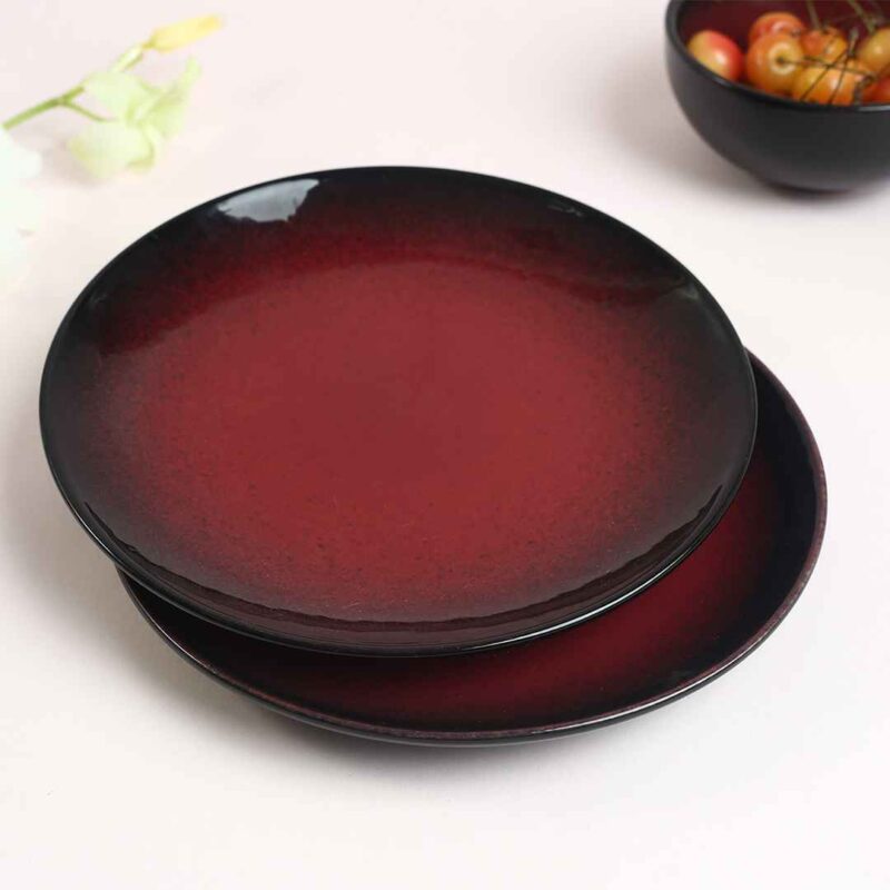 Teramo Red Glaze Dinner Plates Set of 2 - Image 5
