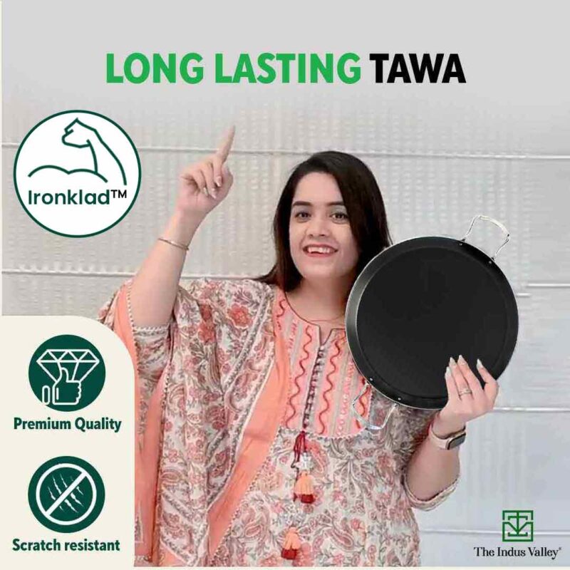 100% Pure Sheet Iron Tawa, 2 Handles, Seasoned, Toxin-free, Induction, 28.5cm, 1.7kg - Image 10