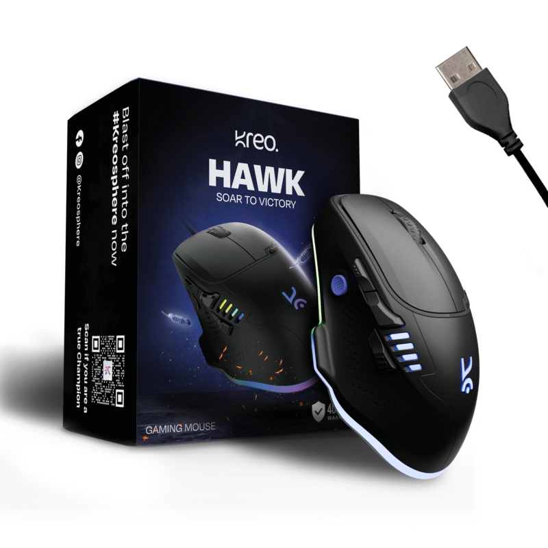 Hawk Gaming Mouse - Black - Image 8