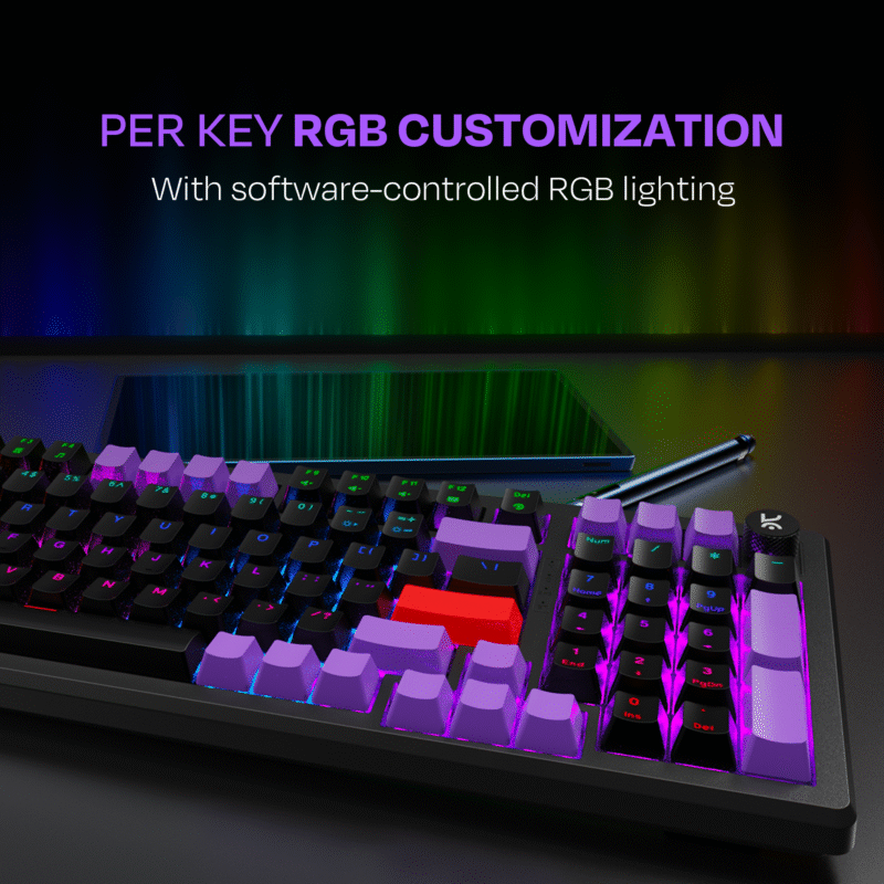 Hive Full-Size Black - Purple Wired Gaming Keyboard - Image 2