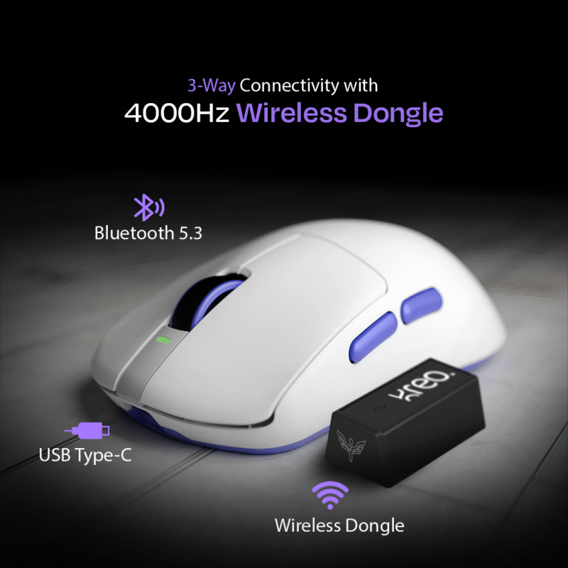 Ikarus White 55g Wireless Gaming Mouse - Image 2