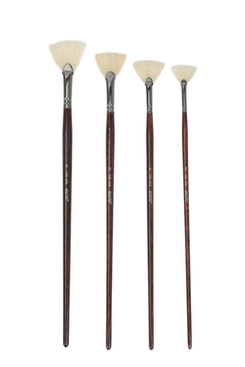Brustro Artists Bristlewhite Fan Brush Series 1008 Set of 4