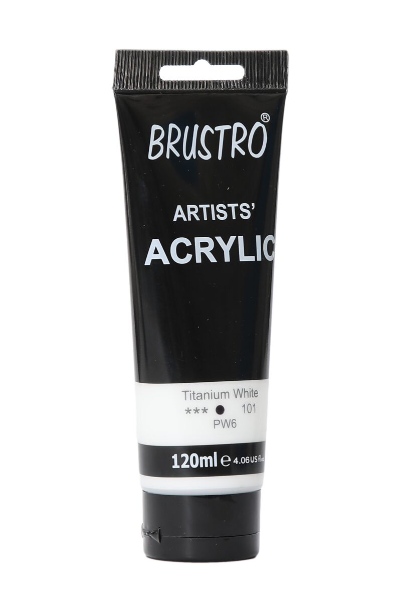 BRUSTRO Artists Acrylic 120ml Titanium White (Pack of 2) - Image 4