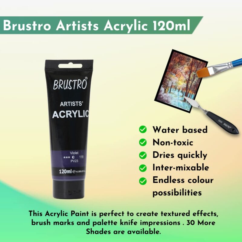 Brustro Artists' Acrylic 120ml Violet - Image 2