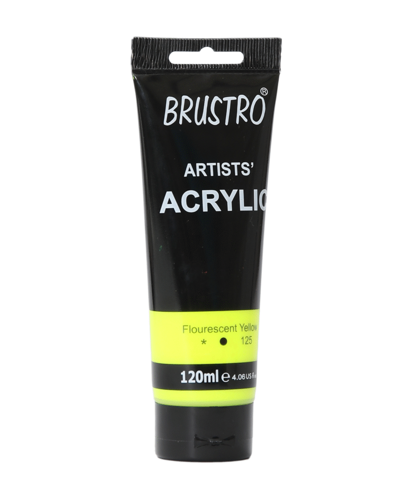 Brustro Artists' Acrylic 120ml Flourescent Yellow - Image 3