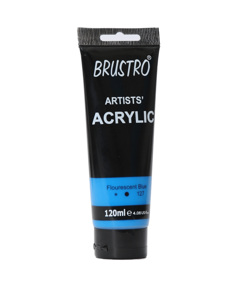 Brustro Artists' Acrylic 120ml Flourescent Blue - Image 4