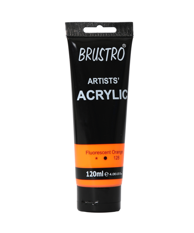 Brustro Artists' Acrylic 120ml Flourescent Orange - Image 3