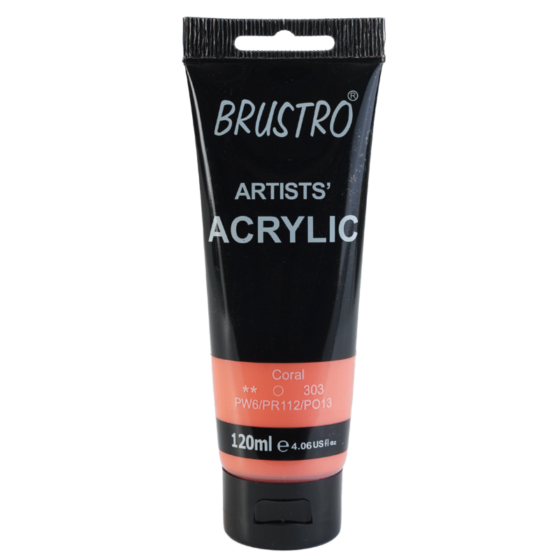 BRUSTRO Artists Acrylic 120ml Coral (Pastel Tone) - Image 3