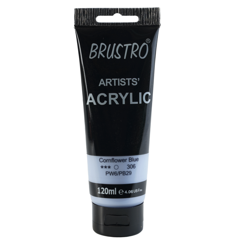 BRUSTRO Artists Acrylic 120ml Cornflower Blue (Pastel Tone) - Image 3