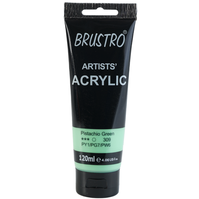 BRUSTRO Artists Acrylic 120ml Pistachio Green (Pastel Tone) - Image 3