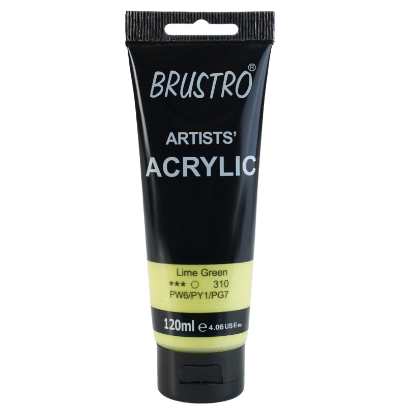 BRUSTRO Artists Acrylic 120ml Lime Green (Pastel Tone) - Image 3