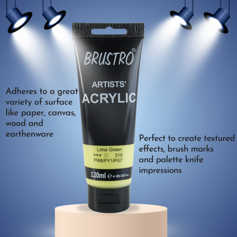 BRUSTRO Artists Acrylic 120ml Lime Green (Pastel Tone) - Image 2