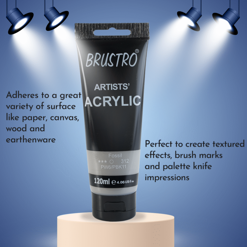 BRUSTRO Artists Acrylic 120ml Fossil (Pastel Tone) - Image 2