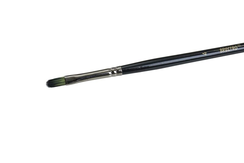 Brustro Artists Greengold Acrylic Brush Filbert Series 1800 - Size - 4 - Image 2