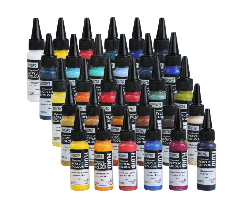 Brustro Professional Artists’ Fluid Acrylic 20 ml Full Range of 30 Shades