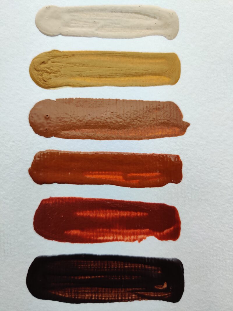 Brustro Professional Artists Fluid Acrylic 20 ml Down to Earth Set of 6 (Burnt Sienna, Burnt Umber, Yellow Oxide, Raw Sienna, Unbleached Titanium, Golden Raw Sienna) with Pouring Medium 200 ml - Image 4