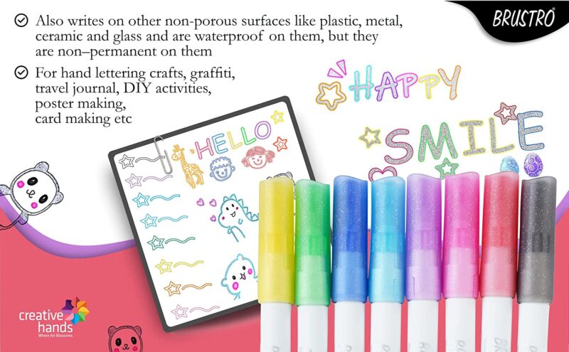 BRUSTRO Self Outline Metallic Marker Set Of 8 - Image 3