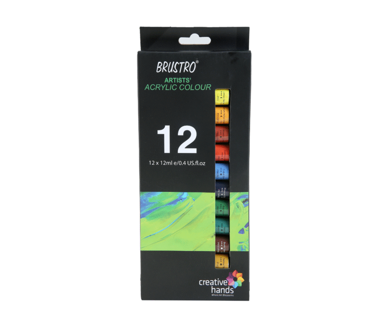 BRUSTRO Artist's Acrylic Colour | Set of 12 Colours X 12ml Tubes | Highly pigmented, Intermixable, Perfect for Canvas, Art, Rock Painting, Professionals and Artists - Image 6
