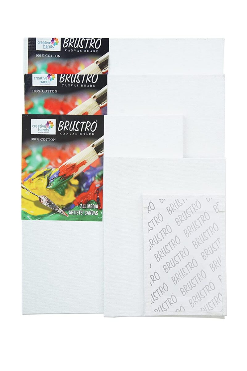 BRUSTRO Artists ’ Acrylic Colour Set of 12 Colours X 12ML Tubes with Gold Taklon Brush Set of 10 and 5 Canvas Boards (4x6, 6x8, 8x10, 10x12, 10x14) - Image 7
