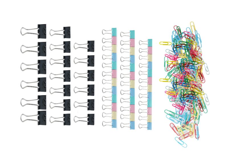 BRUSTRO Assorted Clip Box | Includes 120 Paper Clips-28mm & 56 Binder Clips (25mm- 6 pcs| 19mm- 15 pcs| 15mm- 35pcs) | Home, Office, Stationery use, Ideal for Students and Adults, Reusable, Flexible - Image 10