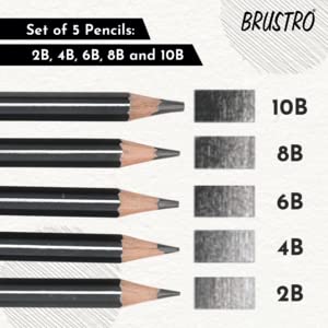 BRUSTRO Fine Art Graphite Pencil Set |10B - 2H | Pack of 12 with Elegant Tin Box| Ideal for Students and Adults, Drawing, Sketching, Mandala Shading, Pencils For Beginners and Artists - Image 4