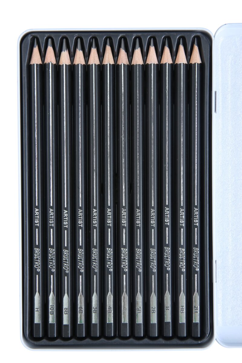 BRUSTRO Fine Art Graphite Pencil - Set of 12 (10B - 2H) with Mechanical Precision Retractable Eraser(2.3mm) | Ideal for Drawing,Sketching,Mandala,Shading,Artwork, Beginners, Artist's and Professionals - Image 4