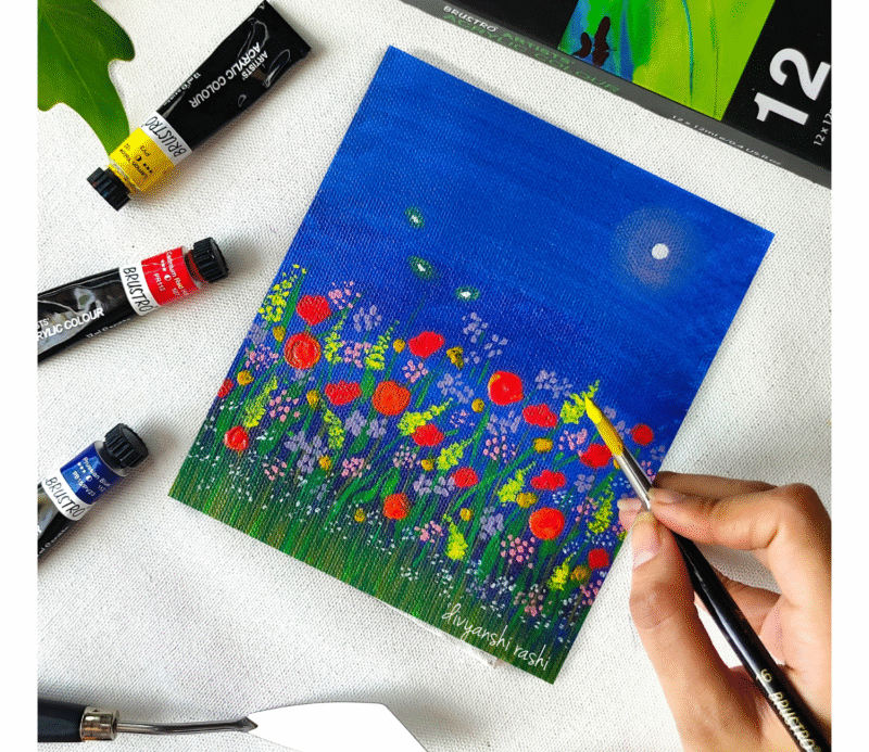 BRUSTRO Artist's Acrylic Colour | Set of 12 Colours X 12ml Tubes | Highly pigmented, Intermixable, Perfect for Canvas, Art, Rock Painting, Professionals and Artists - Image 2