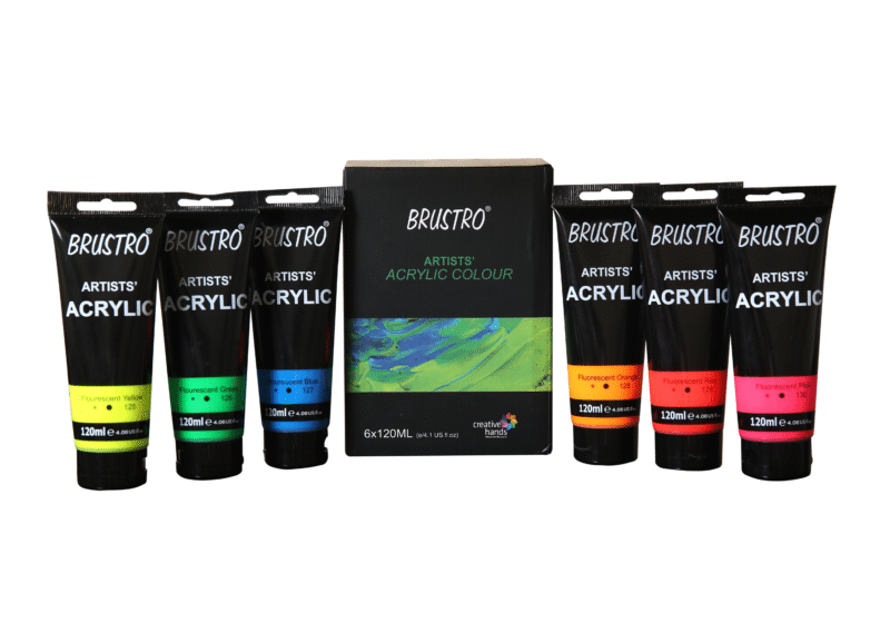 Brustro Artists' Acrylic 120ml, Pack of 6 Flourescent Shades - Image 5