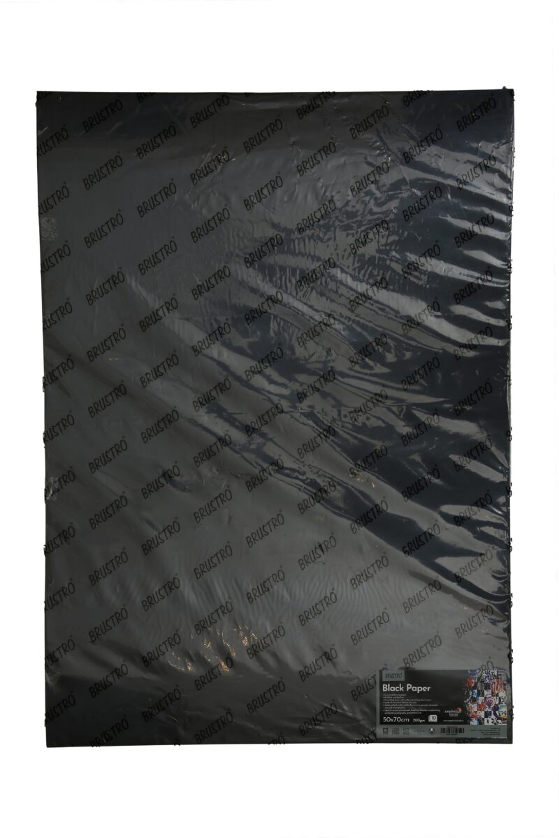 Brustro Black Paper - 200 GSM 50 cm x 70 cm (Pack of 10 Sheets) - Image 2