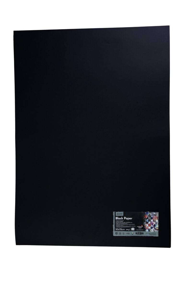 Brustro Black Paper - 200 GSM 50 cm x 70 cm (Pack of 10 Sheets)