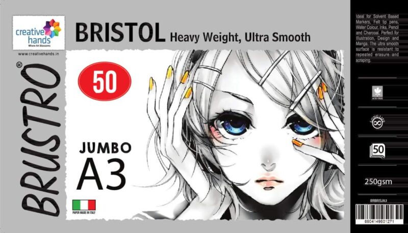 Brustro Bristol 250 GSM Jumbo - A3 (50 Sheets) - Image 2