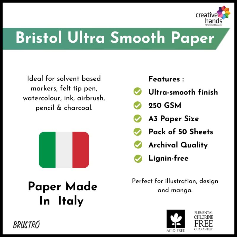 Brustro Bristol 250 GSM Jumbo - A3 (50 Sheets)