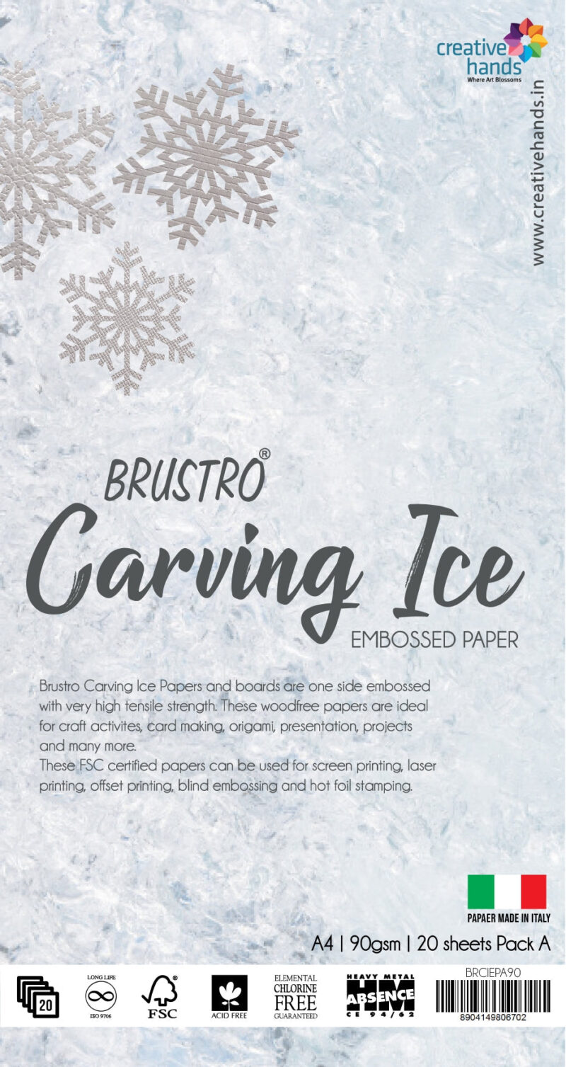BRUSTRO Carving ICE Embossed Paper A4 Pack A 90GSM
