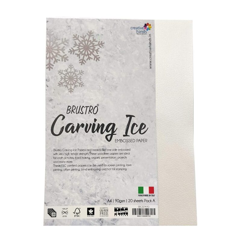 BRUSTRO Carving ICE Embossed Paper A4 Pack A 90GSM - Image 2
