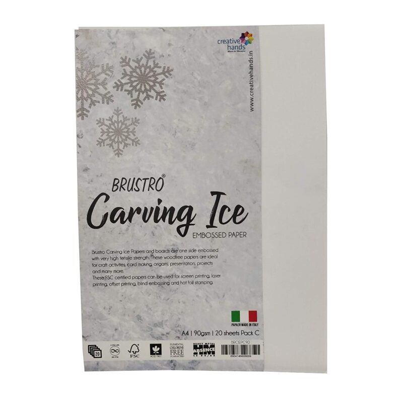 BRUSTRO Carving ICE Embossed Paper A4 Pack C 90 GSM - Image 2