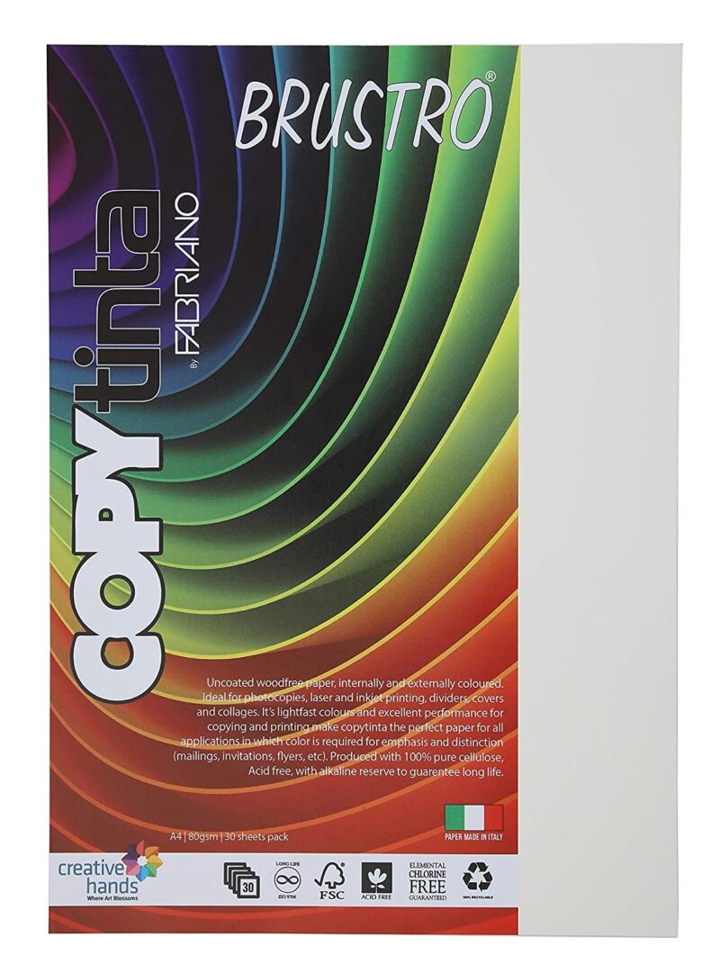 BRUSTRO Copytinta Coloured Craft Paper A4 Size 80 GSM Pastel Green Shade, 30 Sheets Pack. Double Side Coloured for Office Printing, Art, Origami, Craft. VERDE CHIARO - Image 11