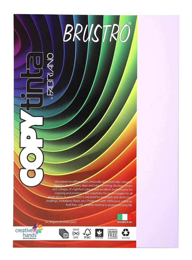 BRUSTRO Copytinta Coloured Craft Paper A4 Size 80 GSM Pastel Green Shade, 30 Sheets Pack. Double Side Coloured for Office Printing, Art, Origami, Craft. VERDE CHIARO - Image 12