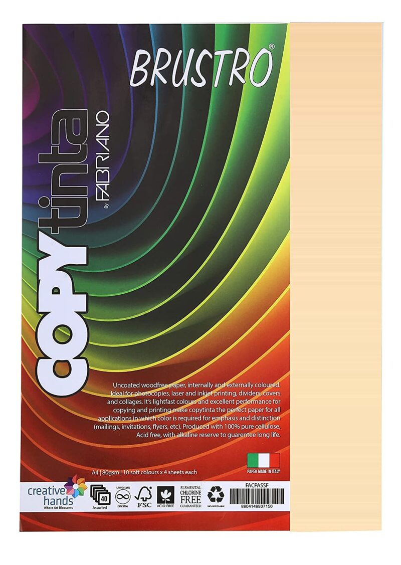 BRUSTRO Copytinta Coloured Craft Paper A4 Size 80 GSM Pastel Green Shade, 30 Sheets Pack. Double Side Coloured for Office Printing, Art, Origami, Craft. VERDE CHIARO - Image 16