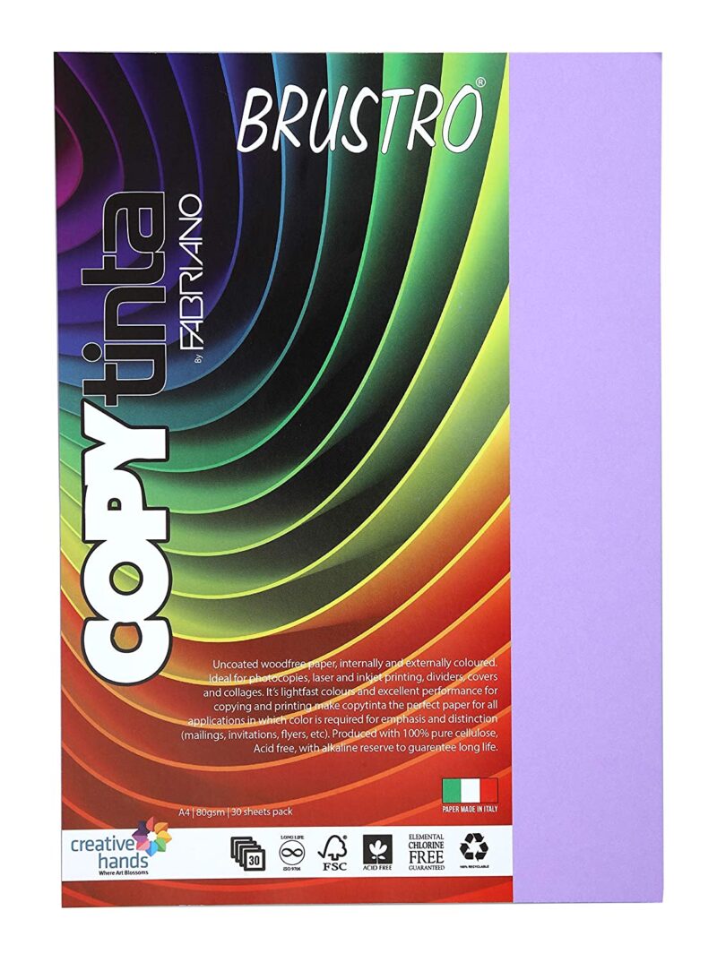 BRUSTRO Copytinta Coloured Craft Paper A4 Size 80 GSM Pastel Green Shade, 30 Sheets Pack. Double Side Coloured for Office Printing, Art, Origami, Craft. VERDE CHIARO - Image 20