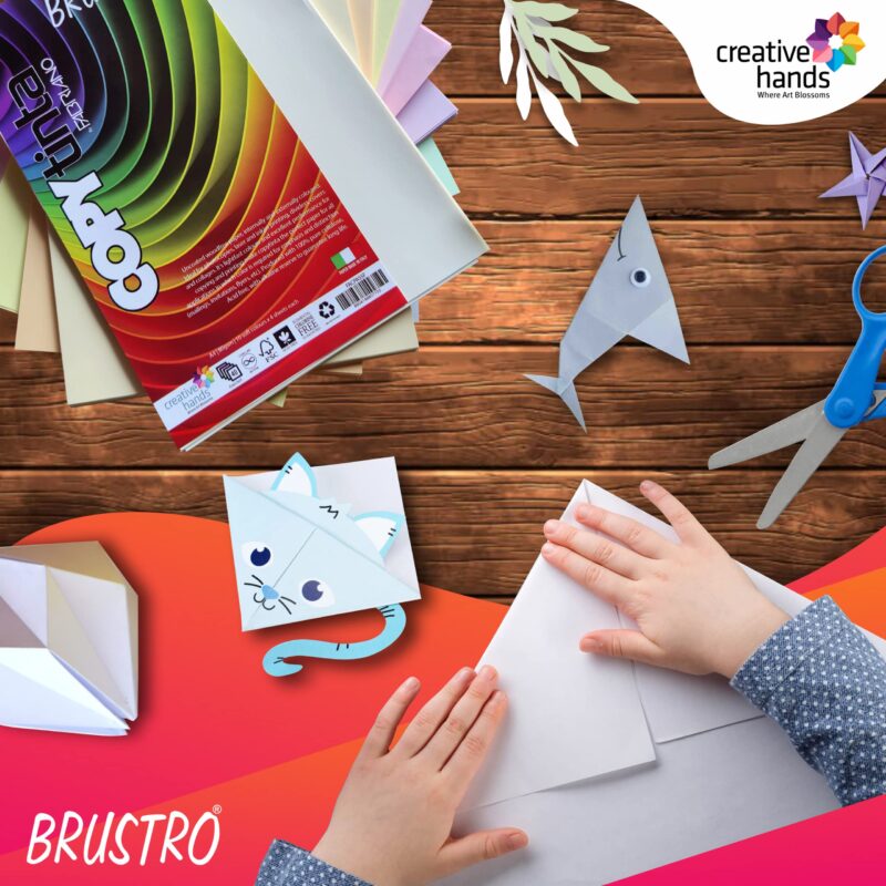 BRUSTRO Copytinta Coloured Craft Paper A4 Size 80 GSM Bright & Soft Colour 80 Sheets (10 cols Each of Bright and Soft X 4 Sheets). With Elle Erre card stock A5, 220 GSM,Pack of 24 Shades X 2 Sheets. - Image 6