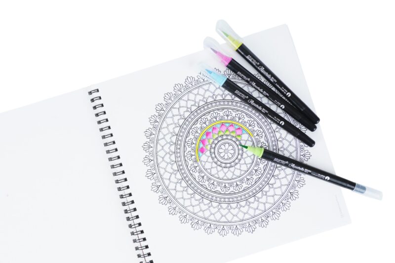 Brustro DIY Mandala Colouring Book 9” x9” 160gsm with 25 Art work - Image 3