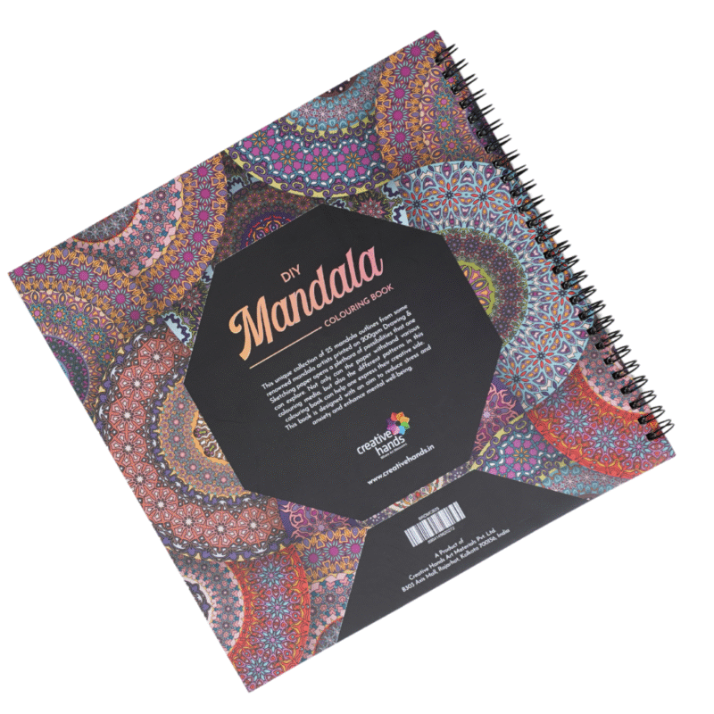 Brustro DIY Mandala Colouring Book 9"x9" 160 GSM 25 Perforated Sheets & Brustro Coloured Fineliner set of 12 (Assorted Colours), 0.4mm, for writing, drawing, doodles, mandala - Image 2