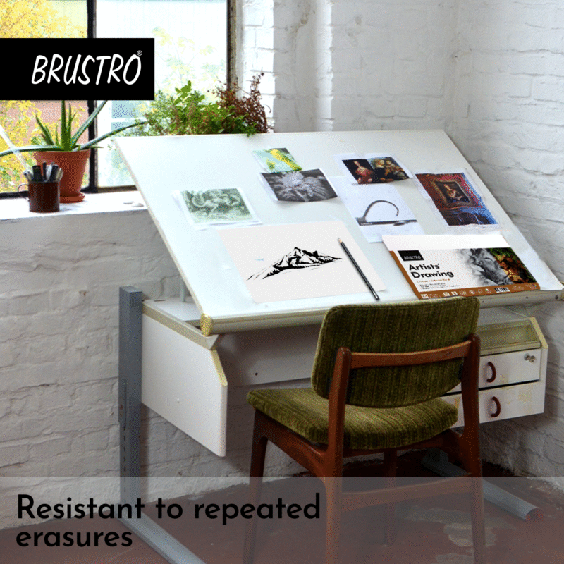 BRUSTRO Artist's Drawing Papers | 160 GSM, A4, Pack of 30 Sheets | Ideal for Students,Adults, Coloring, Art, Craft, Natural Grain, Graphite, Charcoal, Pastels, Sketching, Shading, Drawing and Portrait - Image 3