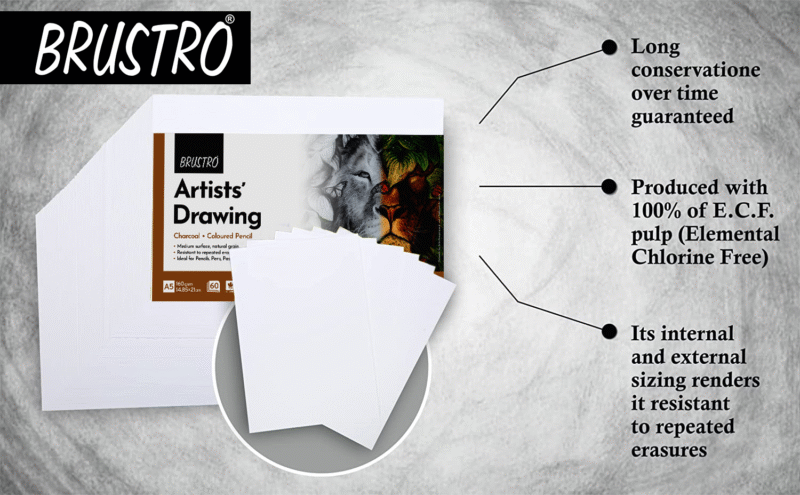 Brustro Artists Drawing Paper 160 GSM A5 Size, Pack of 60 Sheets - Image 2